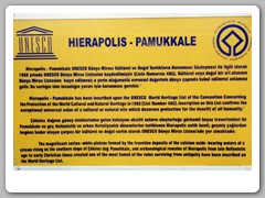 Pamukkale Mineral Springs and Hierapolis information sign