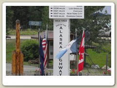 End of Taylor Highway and start on Alaska Highway