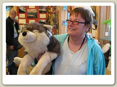 Lynne with friend in the gift shop on top of the hill
