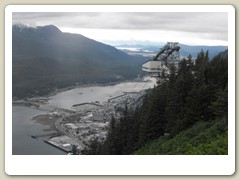 Looking down at the islet and harbor