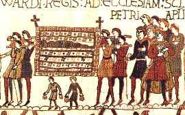 Edward the Confessor in his coffin - The Bayeux Tapestry