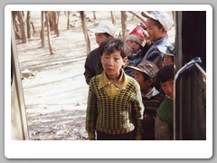 Kids came to the bus when we stopped