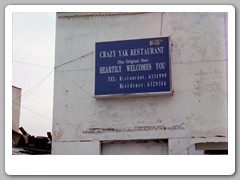 Crazy Yak Restaurant where we had dinner