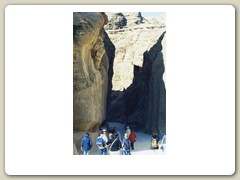 Walking through the siq into Petra