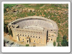Post card view of the Aspendos amphitheater